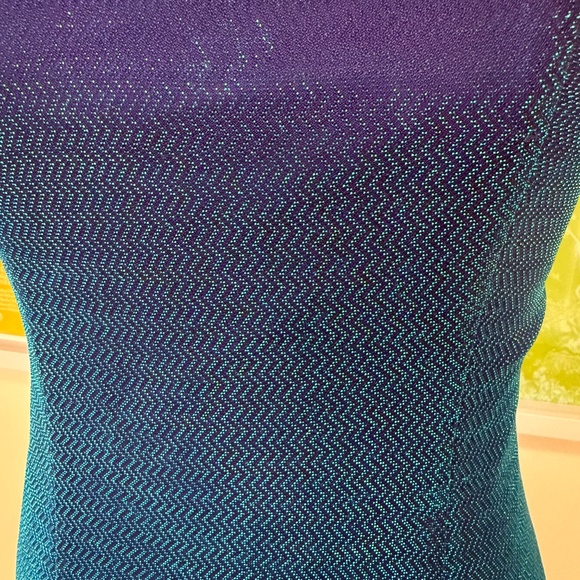 Y2K Blue Missoni Pattern Shimmer Maxi Dress - Picture 6 of 10